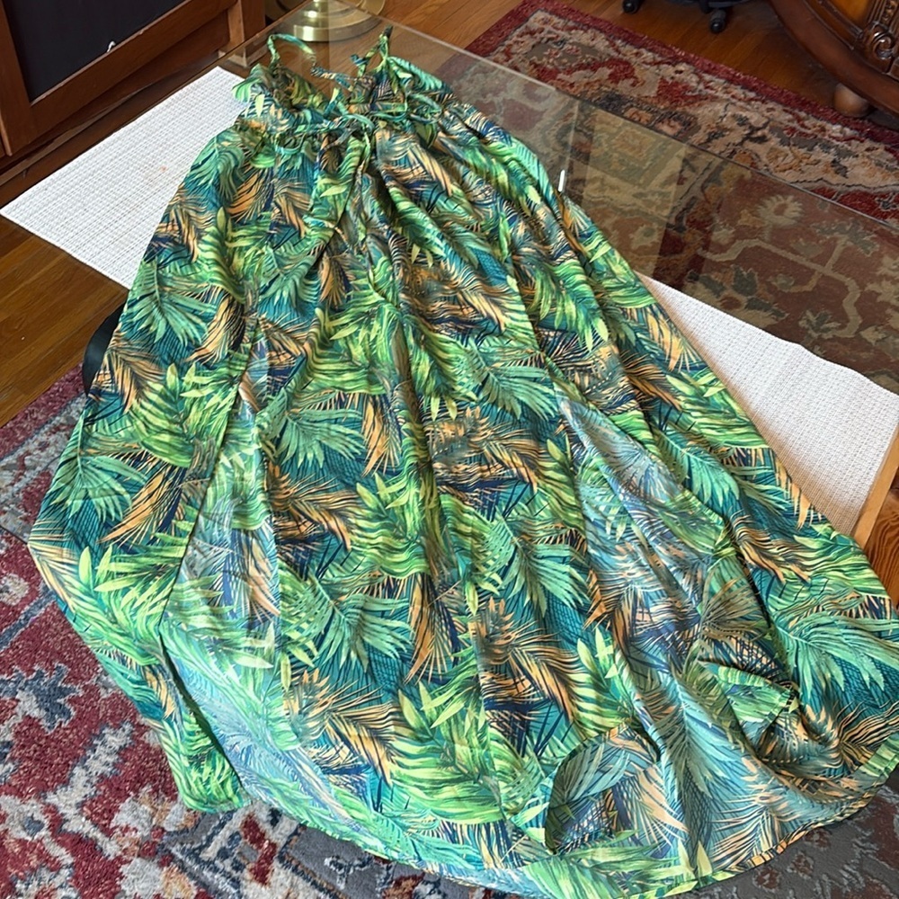 BLUSH & Day  Vacation Nights Tropical Maxi Dress in Green.size S. - Picture 2 of 11